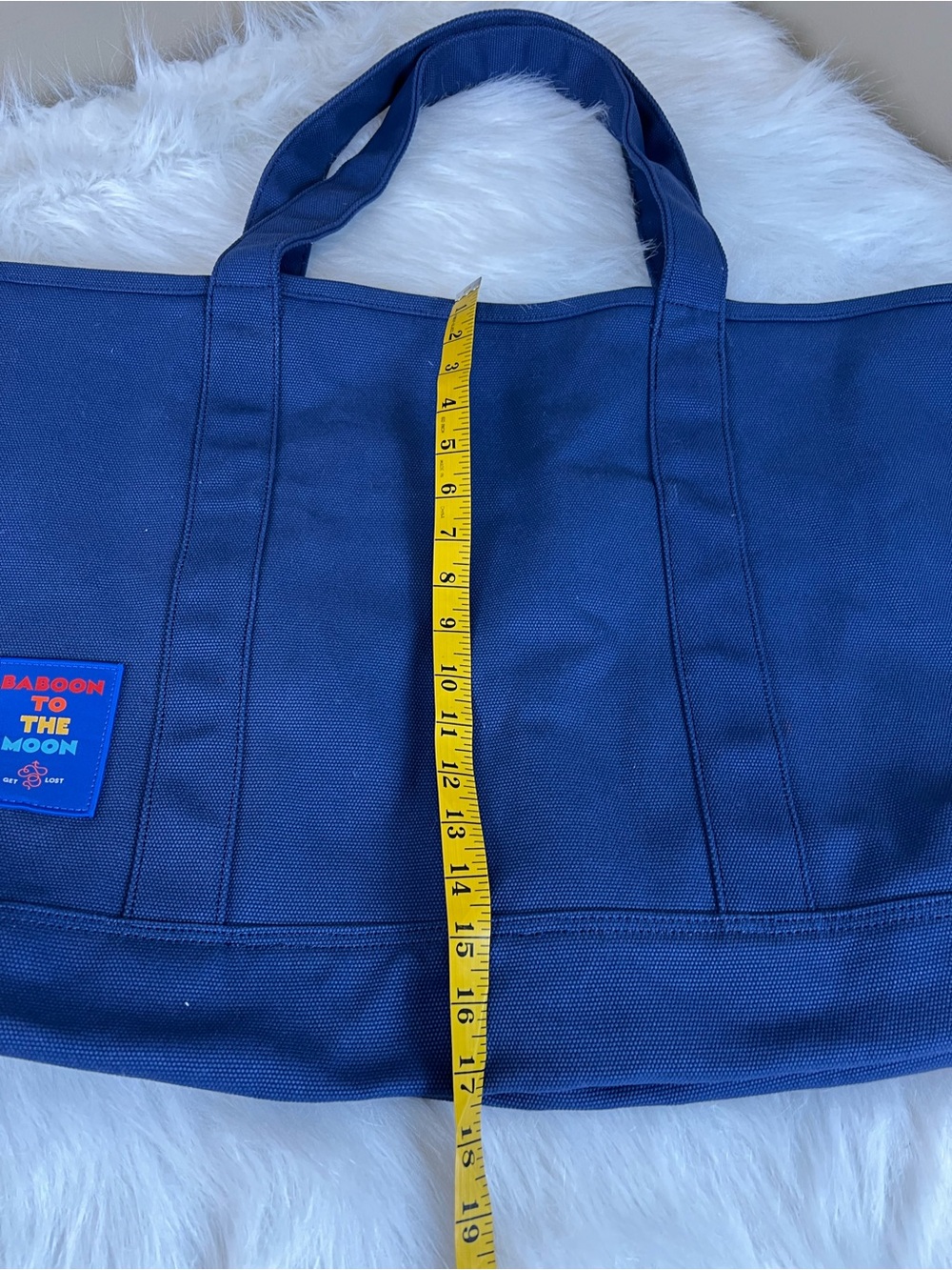 Baboon to the Moon Big Navy Canvas Tote Bag new without tags boat tote - Picture 11 of 14